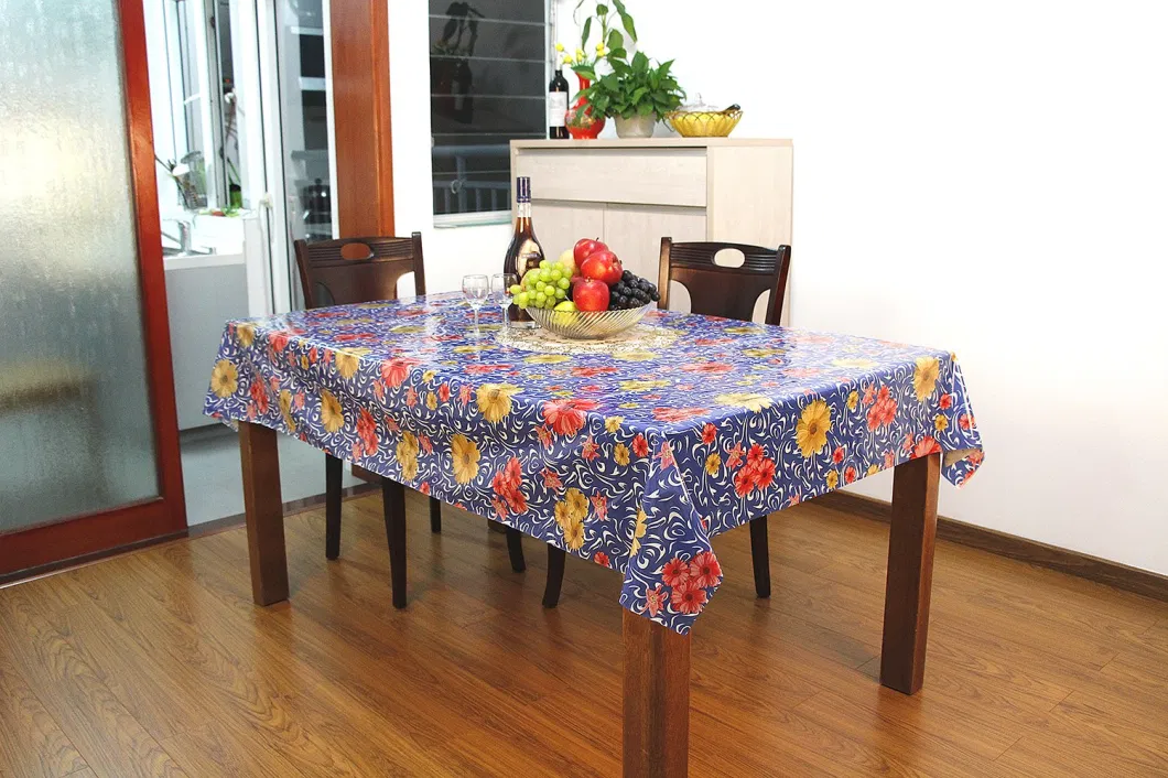 PVC Tablecloth Plain Textured Lines Easy Wipe Clean Retecangle Plastic Table Cloth