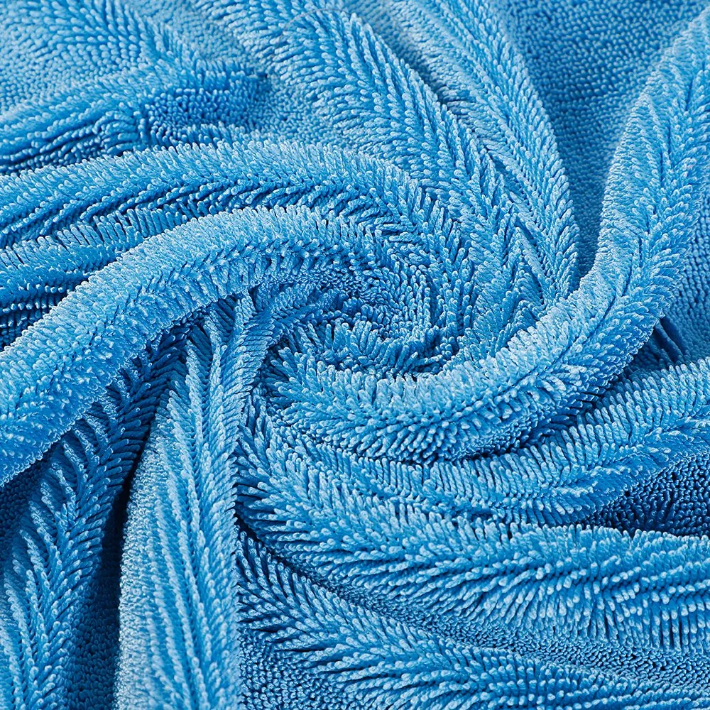 High Absorption Custom Quick-Drying Grey Blue 600GSM 1200GSM 40X40cm 40X60cm 60X90cm Circular Knitted Twist Microfibre Towels Micro Fiber Car Cleaning Cloth