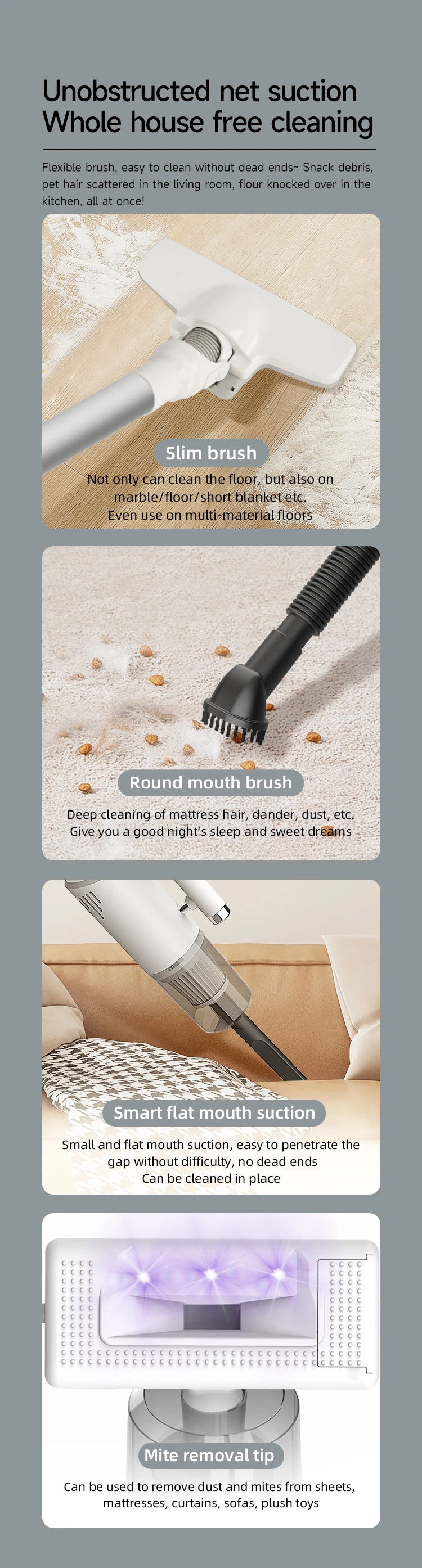 Powerful Suction Dry Use Wireless Handheld Cordless Professional Cleaning Equipment Portable Vacuum Cleaner