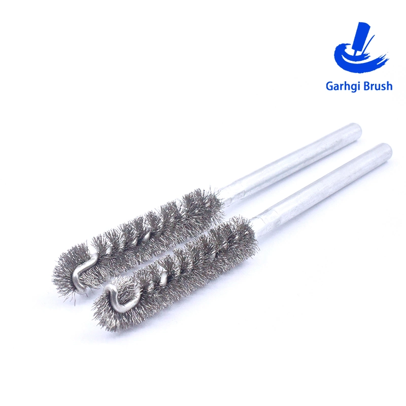 Stainless Steel Wire Pipe Brush, Special Head, Surface Finishing, Polishing, Deburring