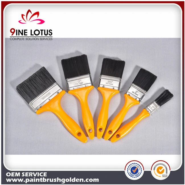 2&quot; High Quality Black PBT Material Head with Yellow Plastic Handle Painting Brush