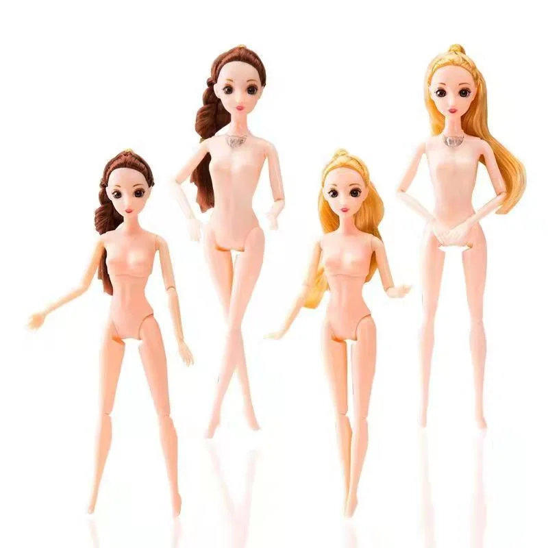 Plastic Toy Doll Accessory Golden Straight Hair Head for 1/6 Doll