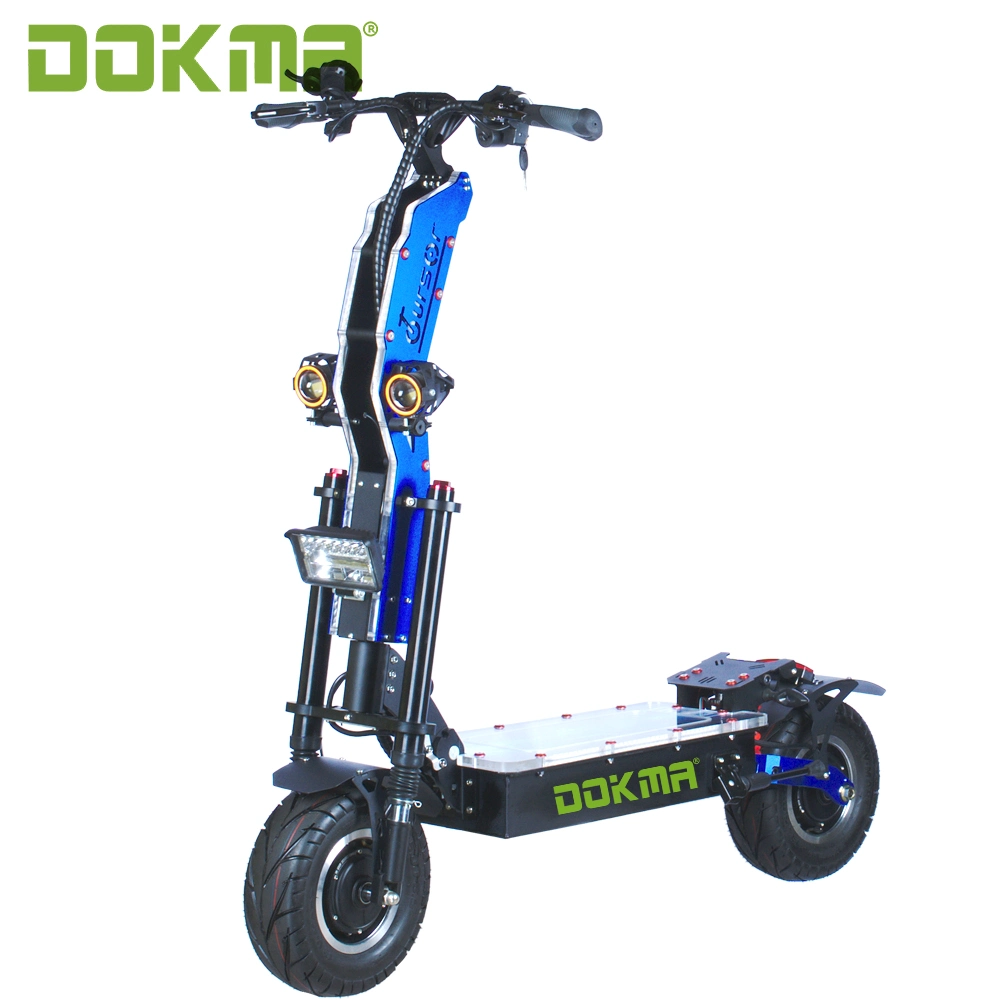 Dokma Dtoursor 8000W 45ah Dual Motor Aluminum Alloy Oil Brake Exa Shock Absorption 72V Electric Moped Escooter for Wholesale