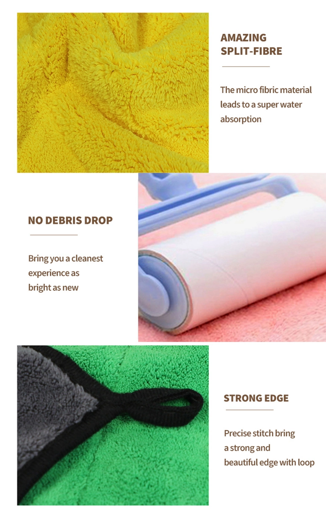 Wholesale Microfiber Cleaning Cloth Customized 500-1000GSM Thick Plush Microfibre Car Wash Cloth Coral Fleece Car Cleaning Cloth