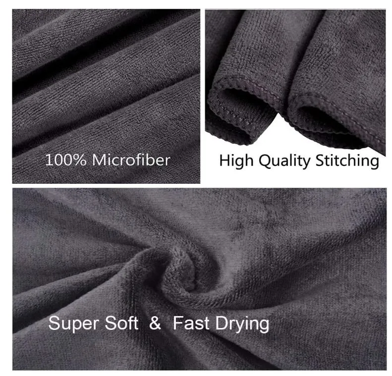 300GSM 40*40cm Grey Microfiber Cleaning Cloth for Kitchen Car Household Made of Microfibre Fabrics