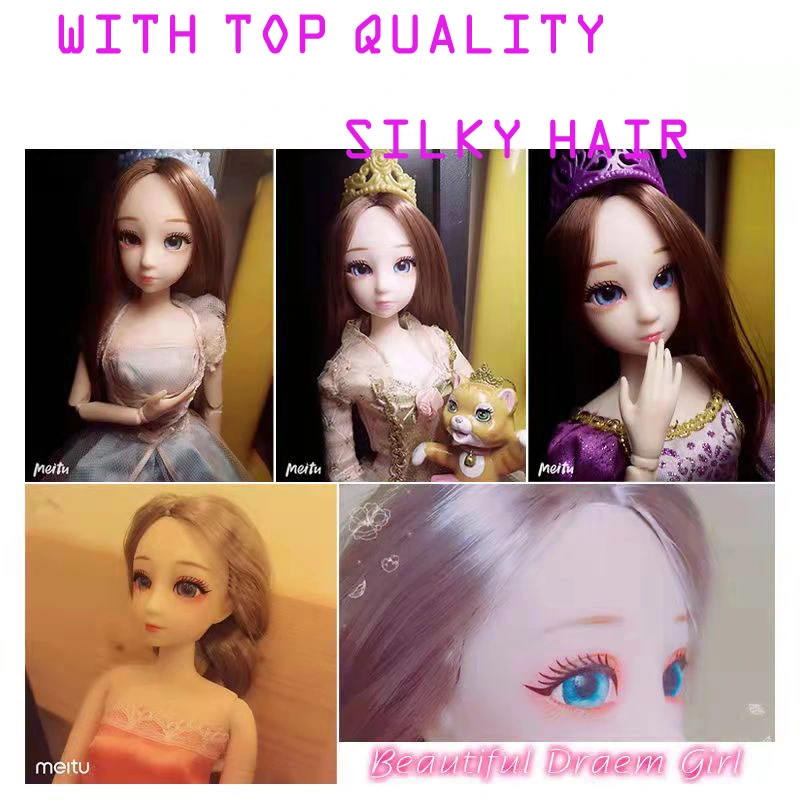 Plastic Toy Doll Accessory Grey Straight Hair Head for 1/6 Doll