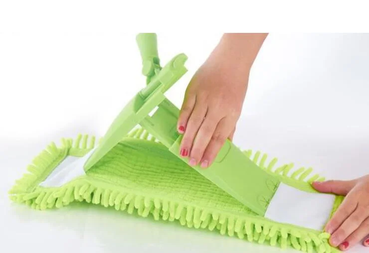 Flat Mop Head Absorbing Water to Clean and Replace Cloth Clip Type Rotating Mop Head