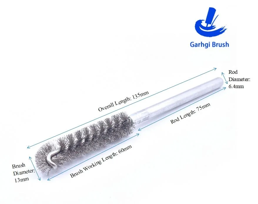 Stainless Steel Wire Pipe Brush, Special Head, Surface Finishing, Polishing, Deburring