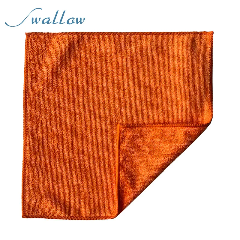 Microfibre Warp-Knitted Towel Orange Color 30*30cm Cleaning Cloths