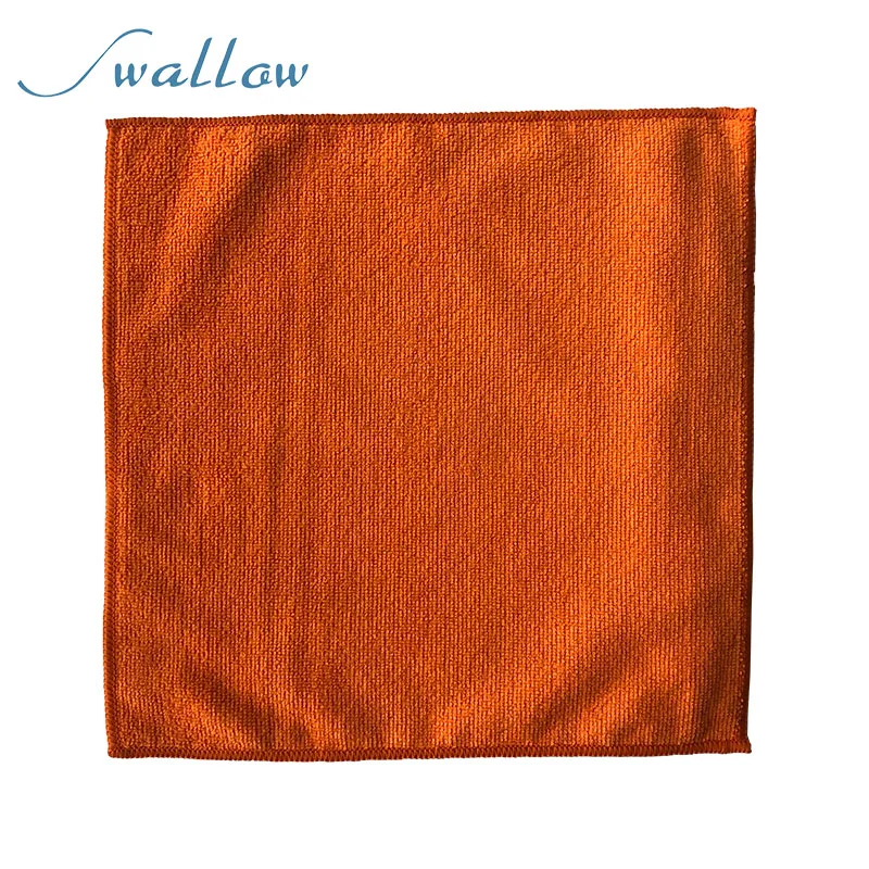 Microfibre Warp-Knitted Towel Orange Color 30*30cm Cleaning Cloths