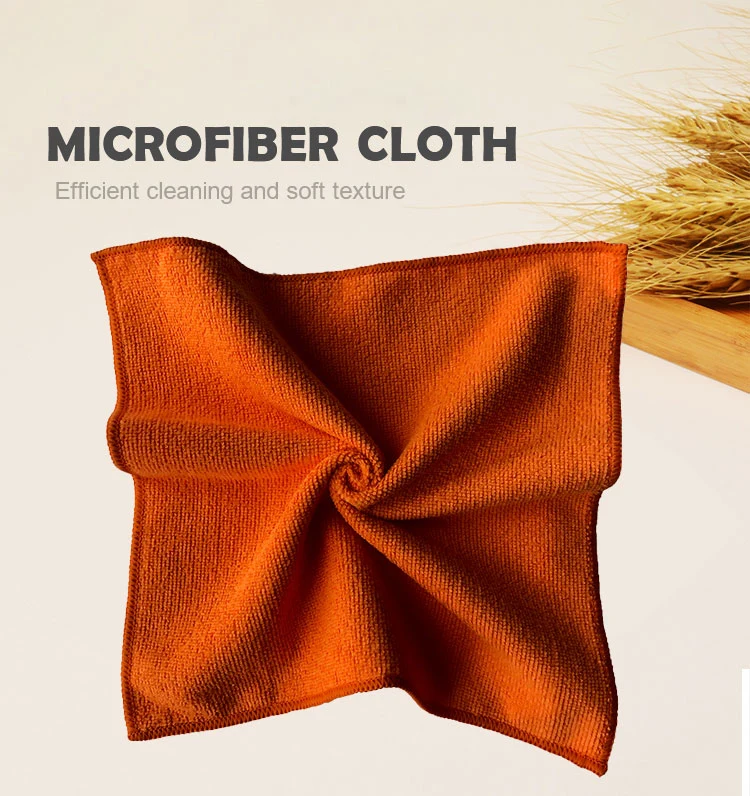 Microfibre Warp-Knitted Towel Orange Color 30*30cm Cleaning Cloths