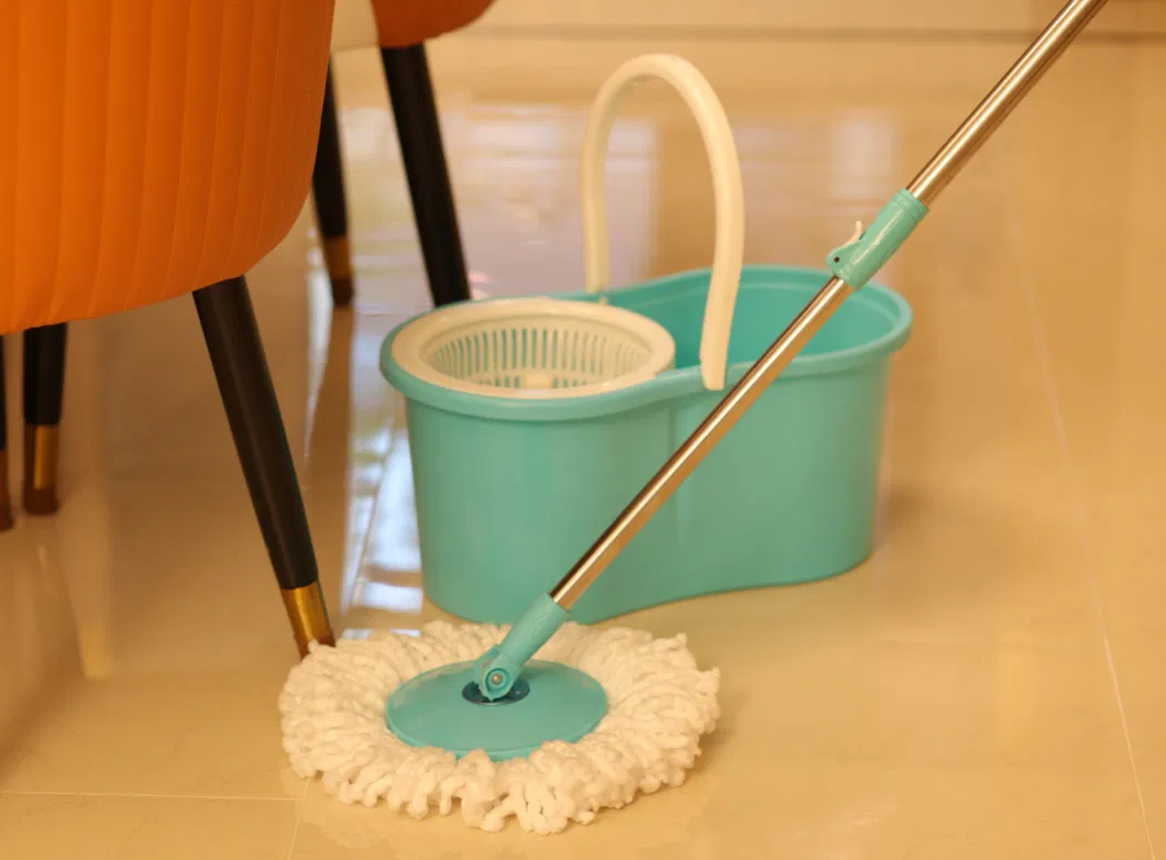 Magic Spin 360 Microfiber Mop with Head Refill and Stainless Twisted Pole Bucket