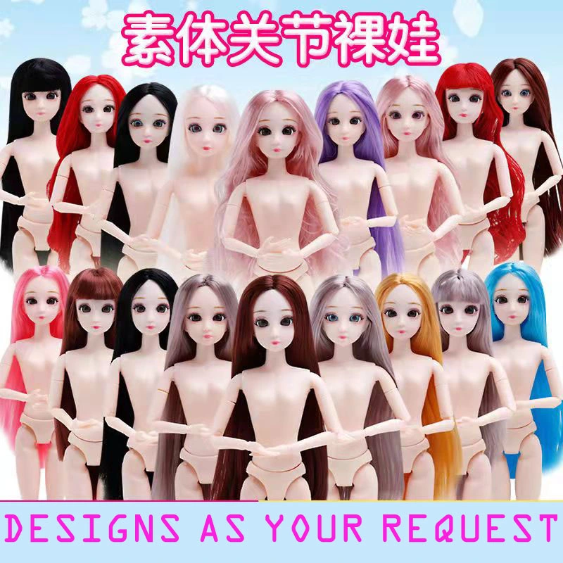 Plastic Toy Doll Accessory Grey Straight Hair Head for 1/6 Doll