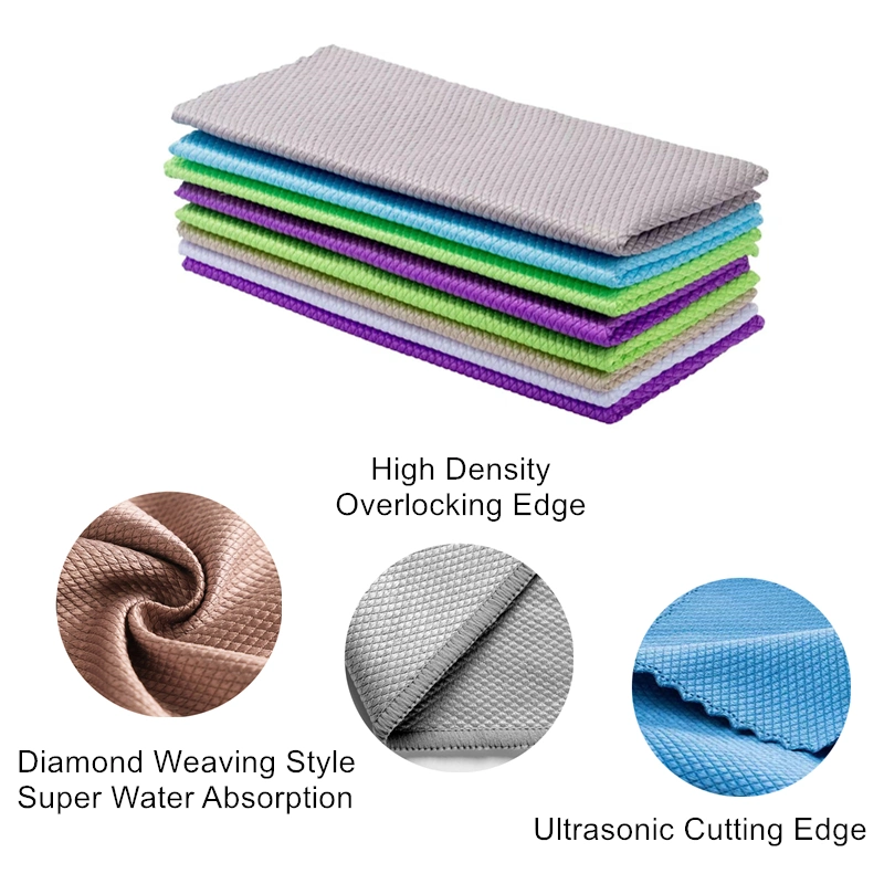 Lint-Free Microfiber Fishscale Towel for Detailing 30*40cm