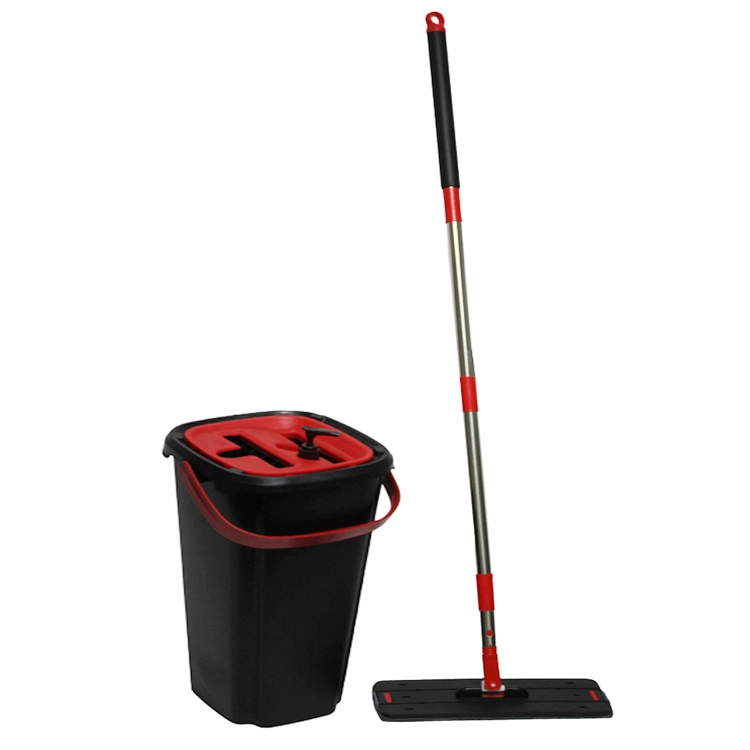 New Design Home Use Floor Cleaning Free Hand Microfiber Mop Head Flat Mop with Bucket Set with Detergent Bottle