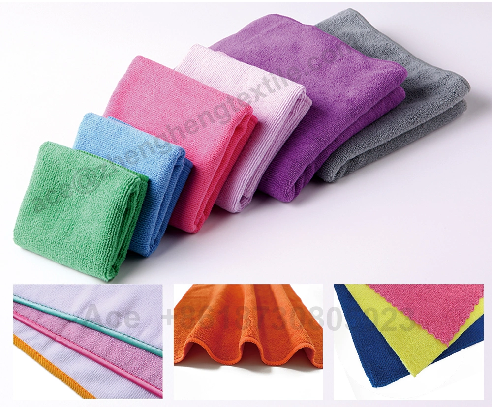 40*40cm 320GSM Overlocked Multiple Cleaning Standard Warp Knitting Microfiber Cloth for Auto Detailing Drying Buffing Waxing Polishing Dusting