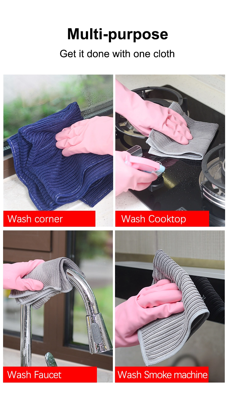 Multicolor Soft Absorbent Cleaning Cloths Lint Free Dusting Cloth for House