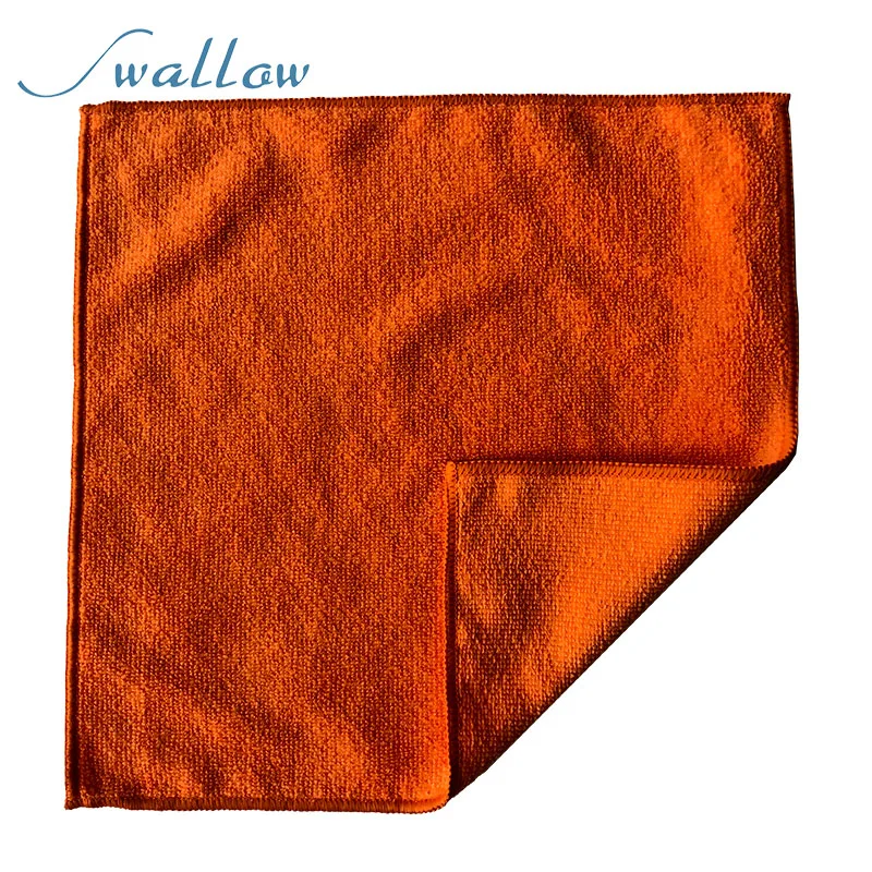 Microfibre Warp-Knitted Towel Orange Color 30*30cm Cleaning Cloths