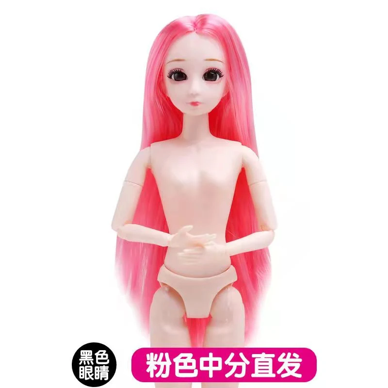 Plastic Toy Doll Accessory Grey Straight Hair Head for 1/6 Doll