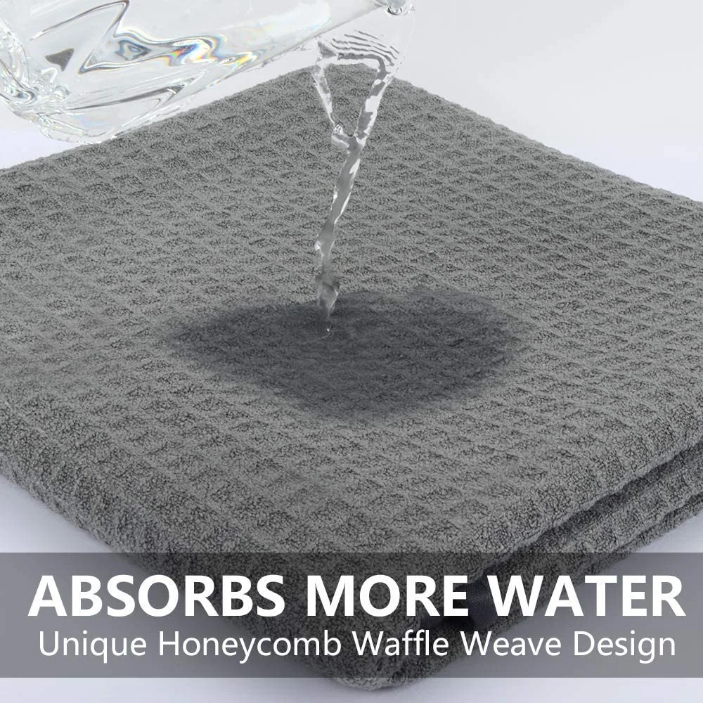40*40cm Plain Blank Super Absorbent Waffle Hand Kitchen Tea Microfiber Golf Dish Cloth Car Wash Auto Drying Waffle Grid Cleaning Towels