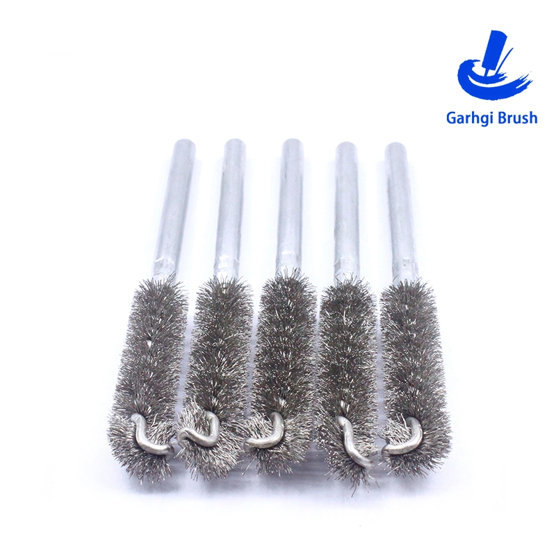 Stainless Steel Wire Pipe Brush, Special Head, Surface Finishing, Polishing, Deburring