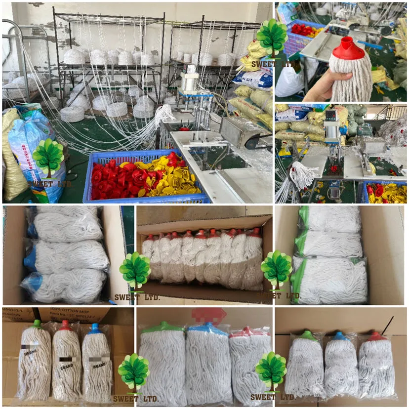 Mop Head Refill Factory Direct Supply Cotton White Wet Floor Cleaning Mop Use Aluminum Pole