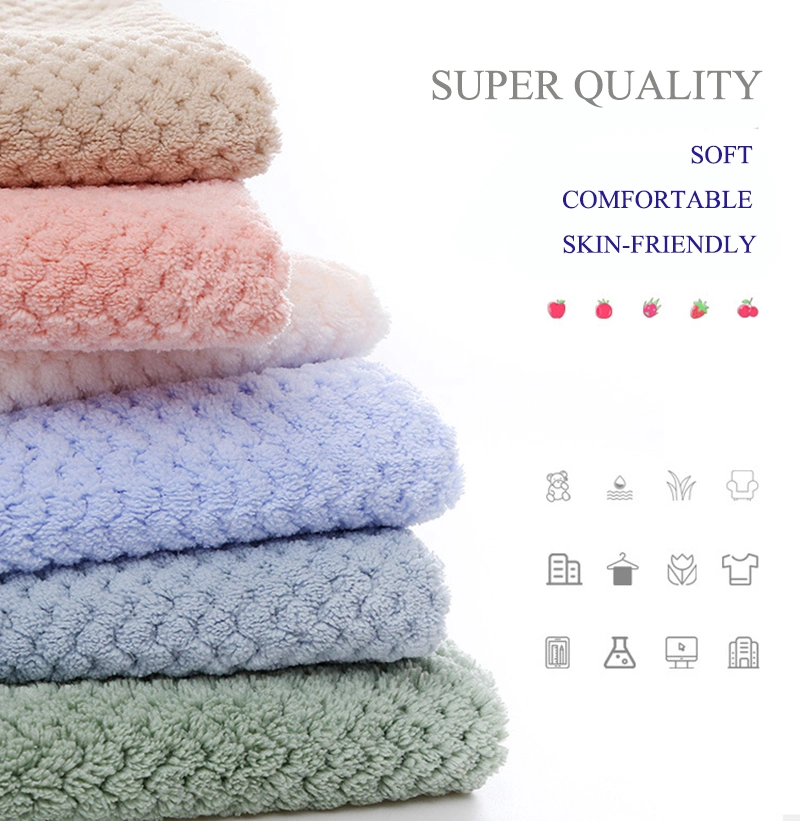 Multifunctional Super Soft Microfibre Coral Fleece Kitchen Cleaning Towel Dish Drying Cloth