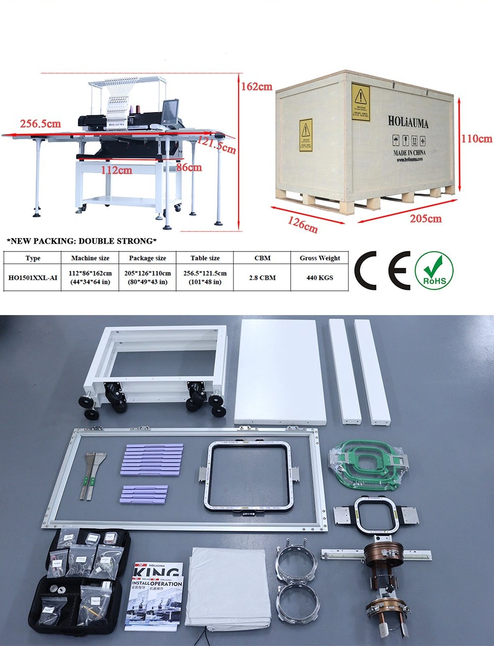 10 Years Quality Warranty! Holiauma Better Than Swf Brother Se600 Sewing Computerized Embroidery Machine 1 Head 15 Needles 500*1200mm Big Size