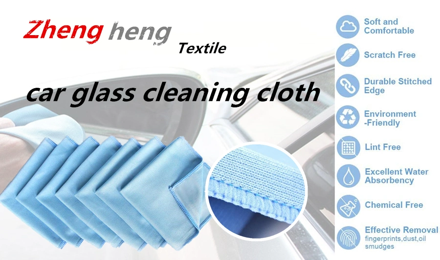 40X40cm 280GSM Lint Free Streak Free Glass Cleaning Cloths Shinny Microfiber Window Towel