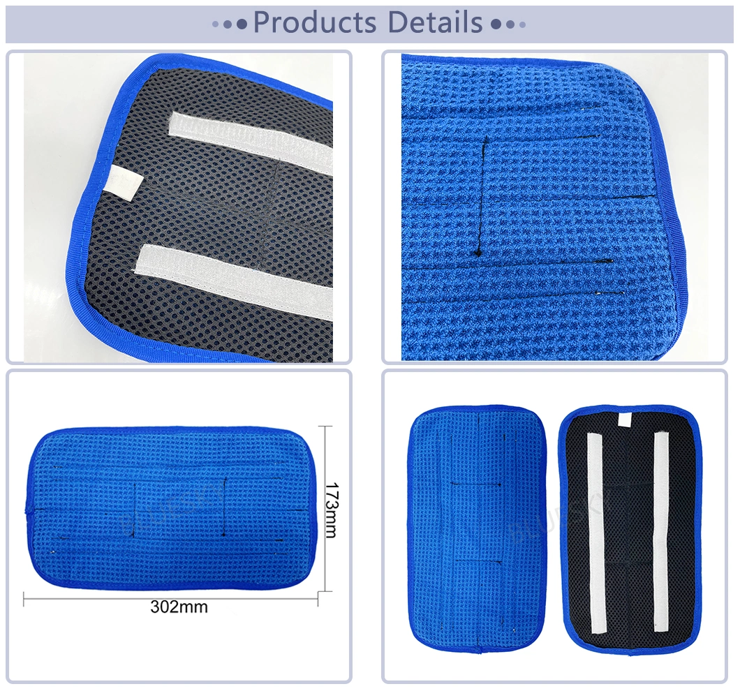 Factory Price Customized Microfiber Blue Wet Dry Cleaning Mop Pads Replacement for Mop Accessories