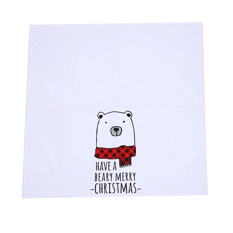 100% Cotton Soft Printed Square Napkin Custom Logo Promotional Tea Towel