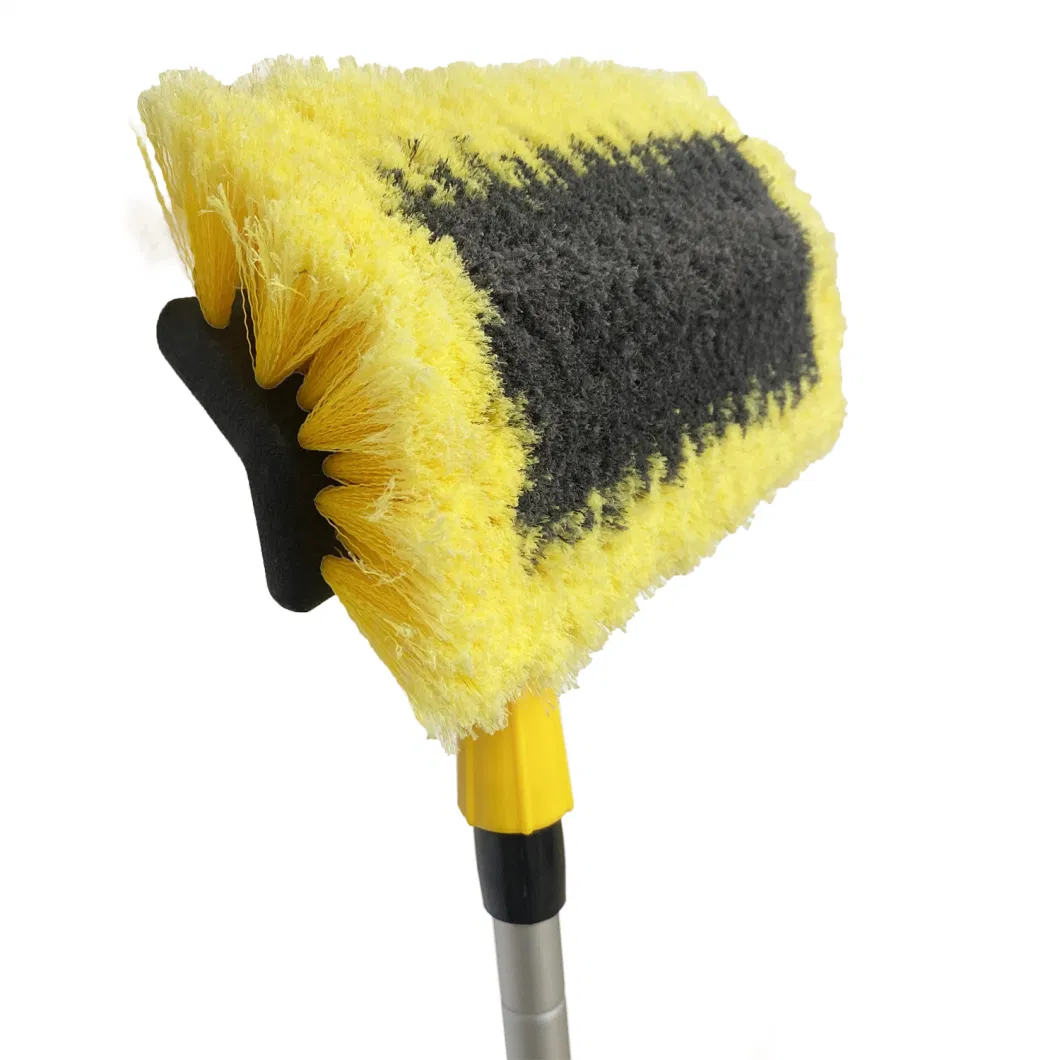 Water Through Car Brush Five Corner Car Brush Car Washer Cleaning Tools Angel Brush Head, TPR Rubber Protection Head