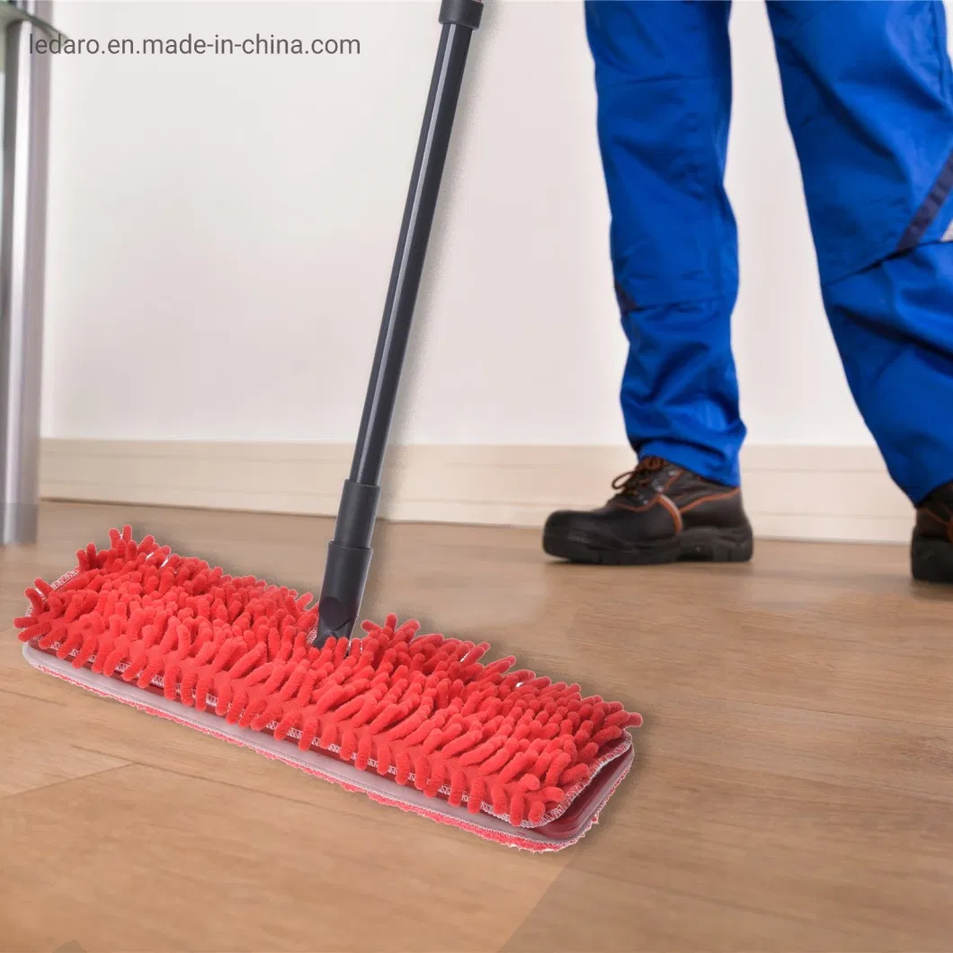 Wholesales Price Damp Dry All Surface Microfibre Flip Mop with Metal Telescopic Handle and Chenille Refill Dobule Side for Home and Office All Floors