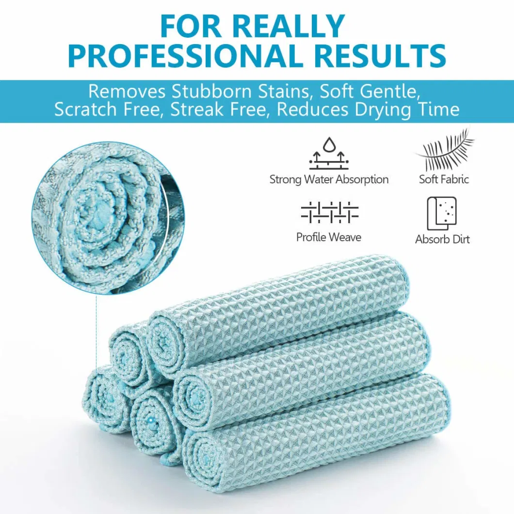 Lint Free Streak Free 40X40 320GSM 340GSM Microfiber Glass Window Cleaning Towel