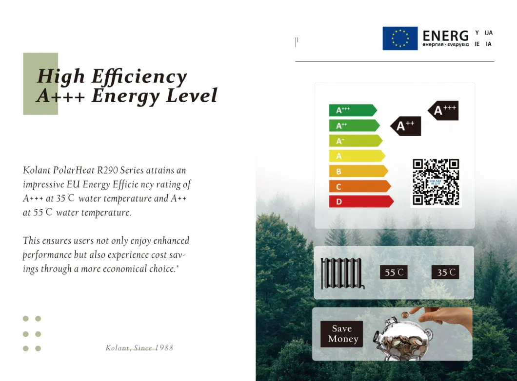 6kw, 9kw, 12kw, 16kw, 19kw Kolant Polarheat Full Inverter Heating Cooling Dhw Boiler Replacement Monoblock R290 Air Source Heat Pump