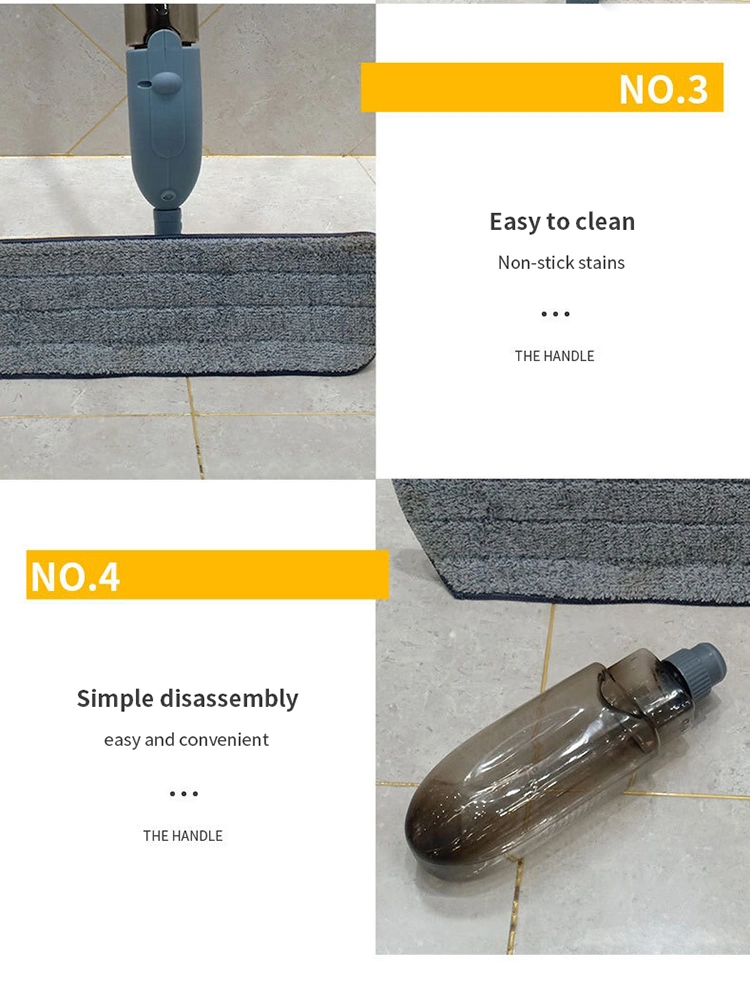 Easy Cleaning Tool Stainless Steel Handle Microfiber Floor Flat Water Spin Spray Mop with Reusable Microfiber Pads