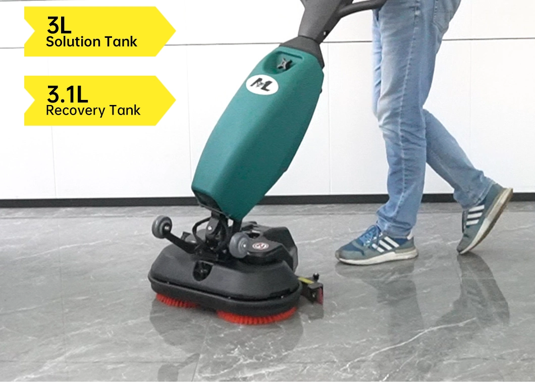 Commercial Floor Scrubber Machine Hand Push Mini Mop Adjustable Water Flow