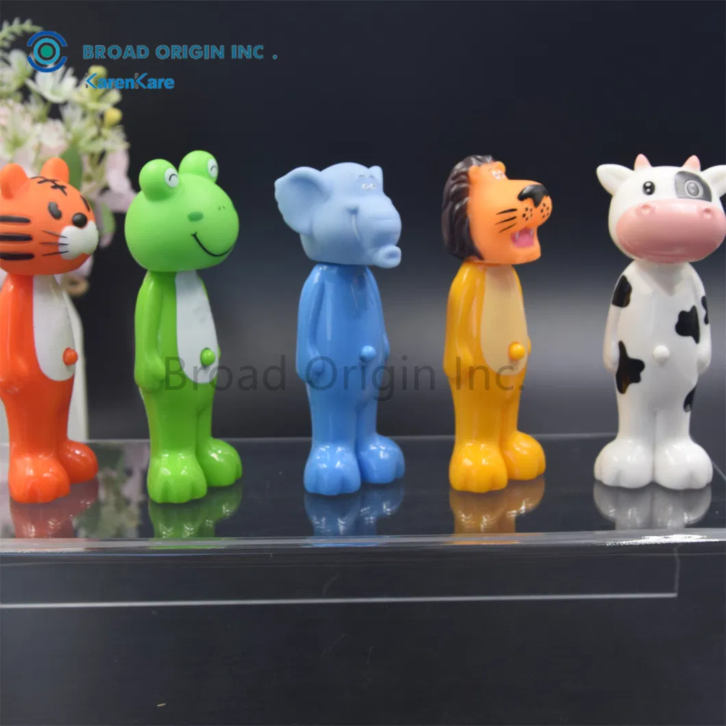 BPA Free Unique Tiger Character Head Funny Kids Toothbrush Animal Shape