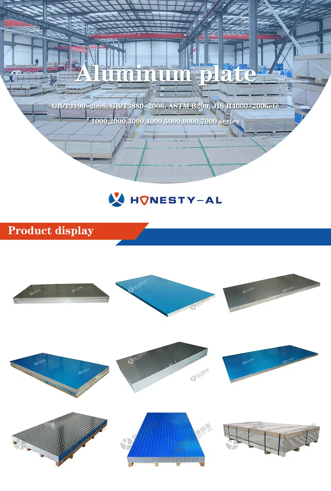 Honesty-Al China Aluminum Plate 2024 T3 Industrial Aluminum Sheet Metal in Stock Aluminum Plate Price Alu Sheet