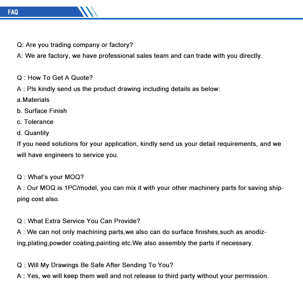 Customized Service Precise CNC Machining Component for Auto Medical Machinery Aerospace Filed