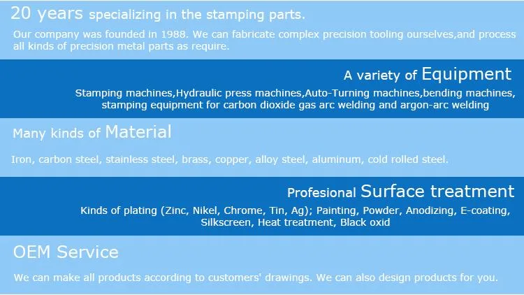 Precision Small Metal Stamping Parts for Metal Stamping Fittings with Cutting Bending Stamping