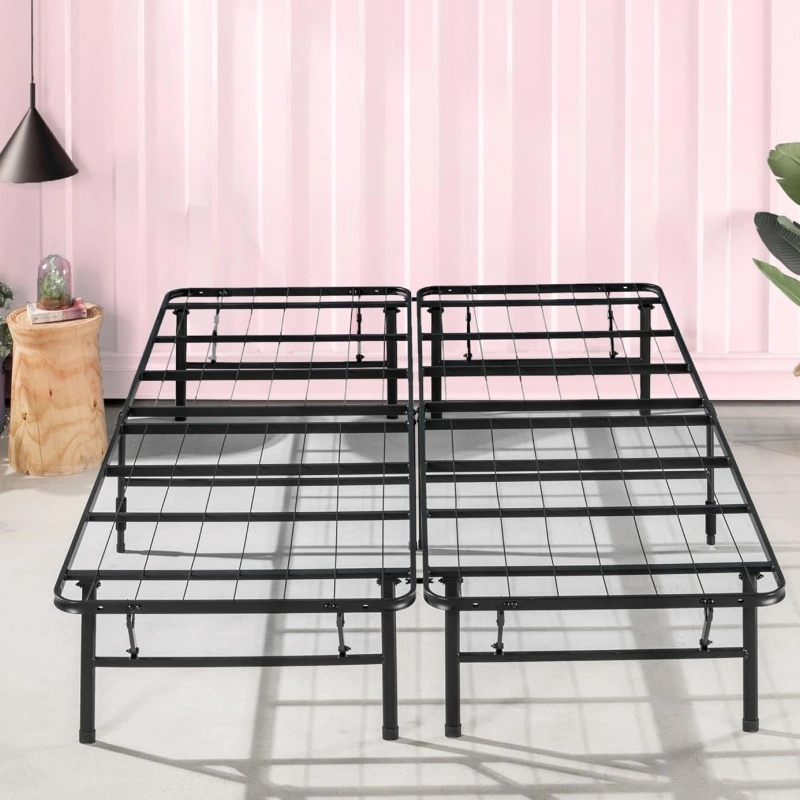 Huayang Foldable Premium Metal Heavy Duty Platform Queen Bedsteel Folding Bed