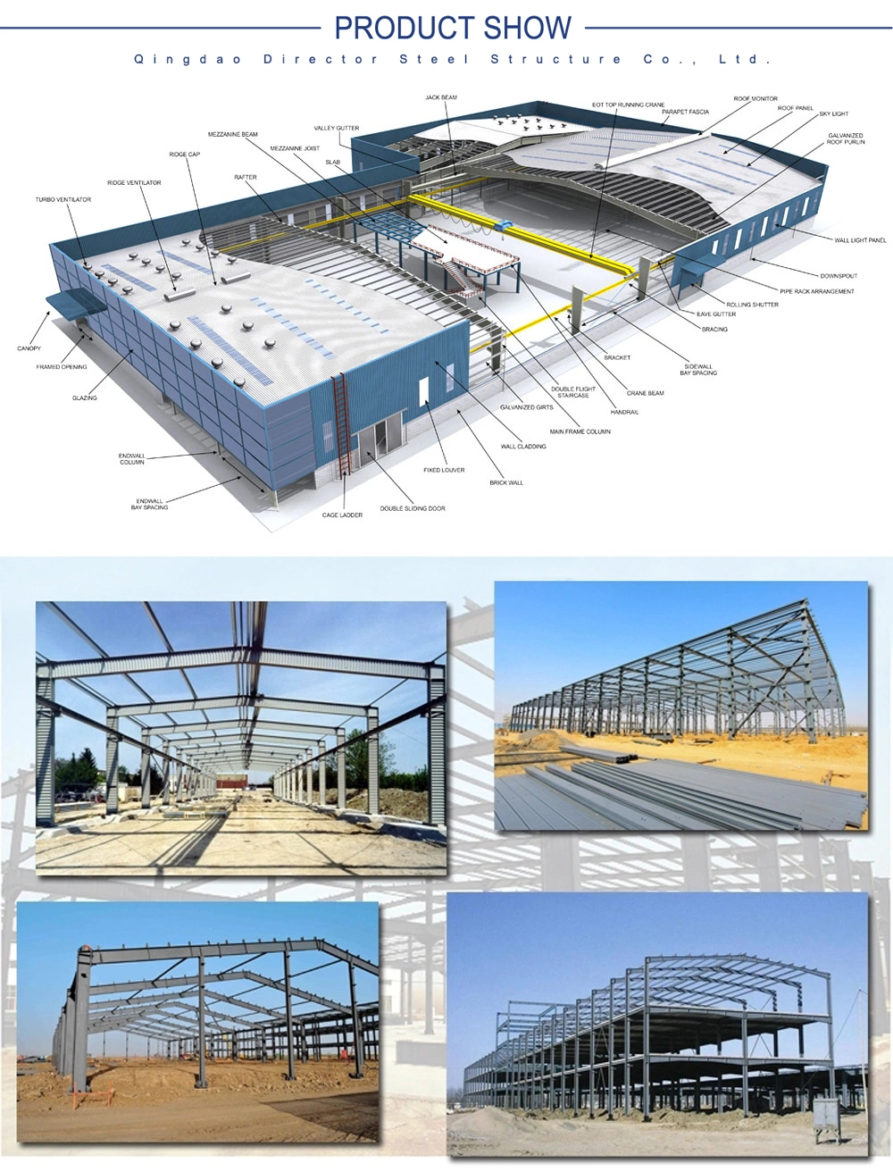 Steel Framing Low Cost Price Heavy Steel Warehouse Construction Structure Light Steel Fabrication Construction