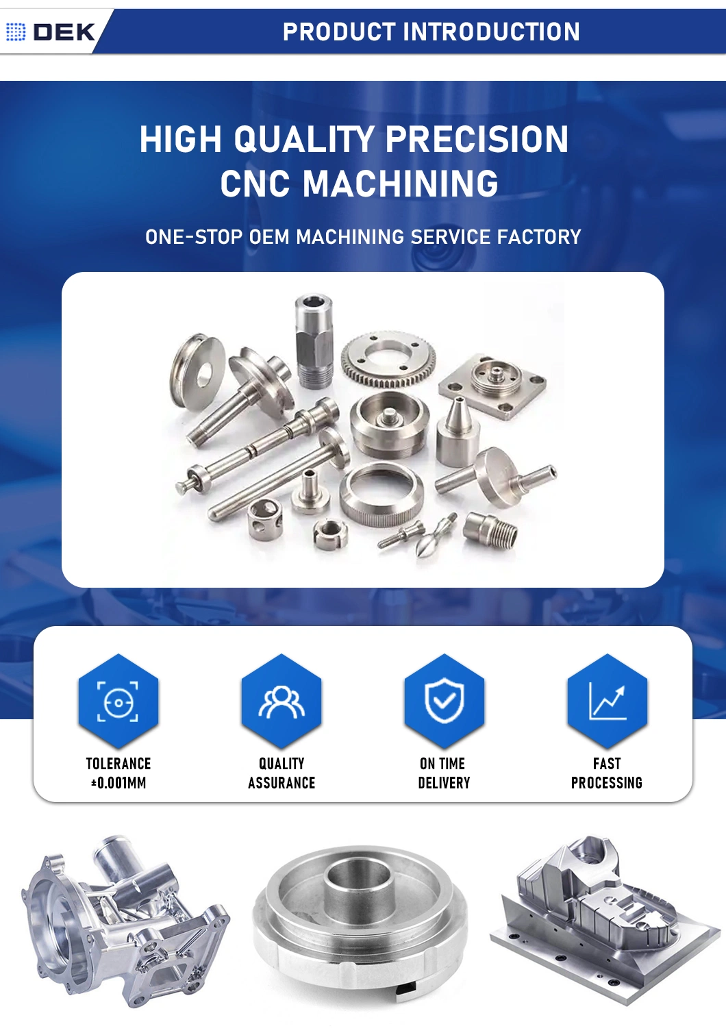 Custom Precision 5 Axis CNC Machining Services Parts Turning Center Aluminum Brass Stainless Steel Metal Processing
