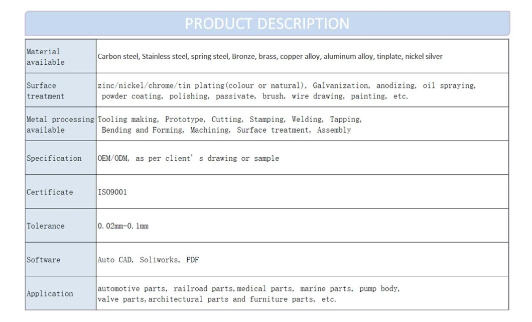 Punching Bending Laser Cutting E-Coating Plating Processing Aluminum Alloy Stamping Sheet Metal