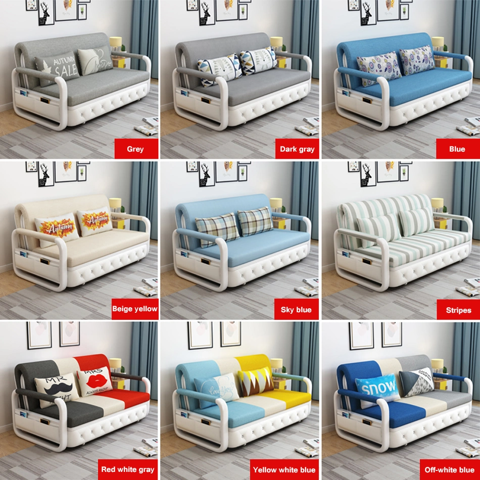 Modern Storage Living Room Sofa Cum Bed Fabric Folding Divan Sofa Bed