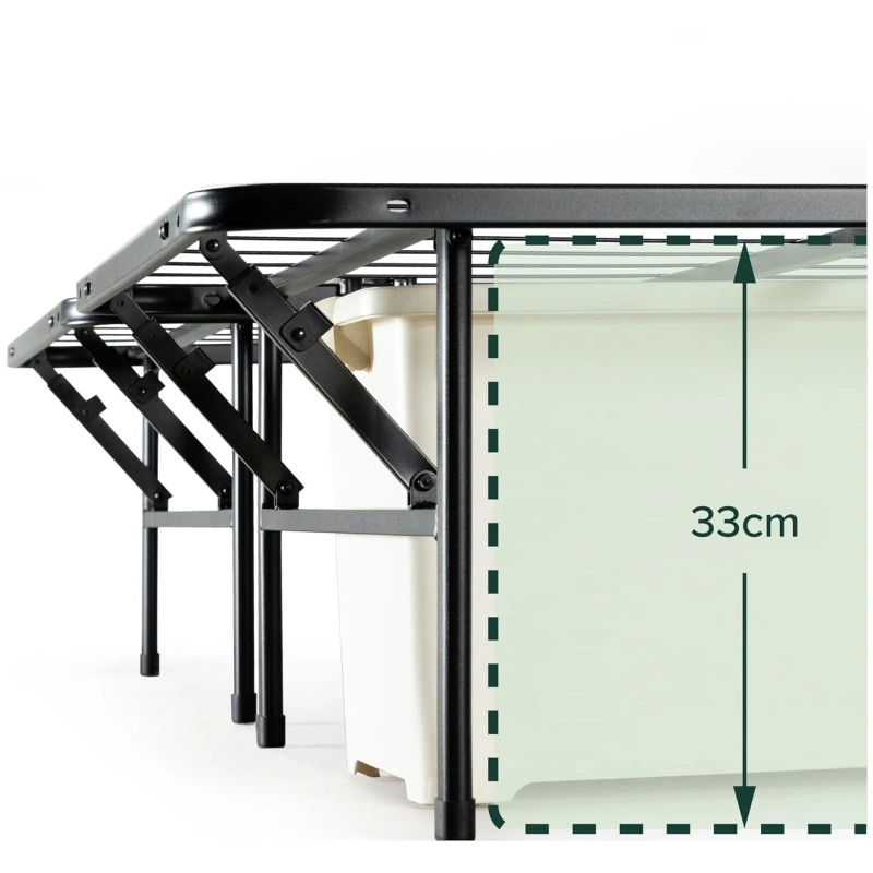Huayang Foldable Premium Metal Heavy Duty Platform Queen Bedsteel Folding Bed