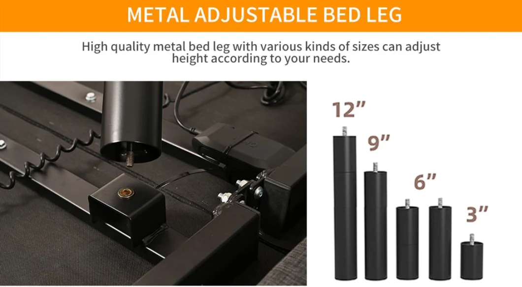 Split King Folding Electric Adjustable Bed with Memory Foam Mattress