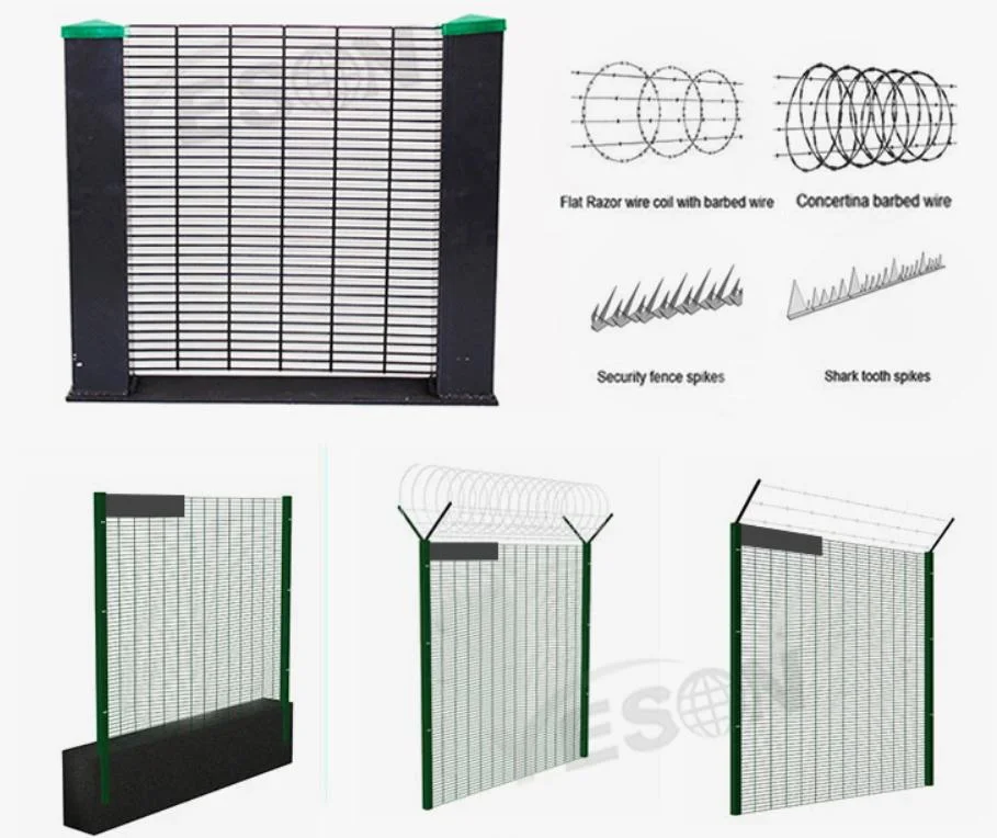 358 Security Fence Mesh Galvanized Then PVC Coated Anti-Climb Welding Fence Panels