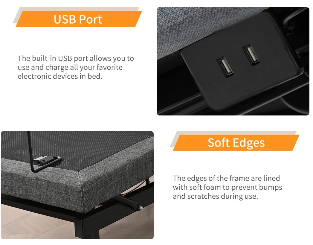 Split King Folding Electric Adjustable Bed with Memory Foam Mattress